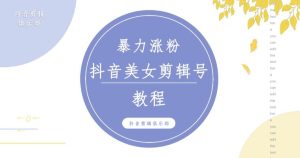 抖音快手暴力涨粉美女混剪视频教程，百分百过原创图片教程！附带违规申诉方法-第一资源库