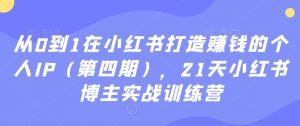从0到1在小红书打造赚钱的个人IP(第四期),21天小红书博主实战训练营-第一资源库