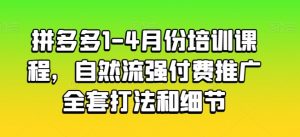 拼多多1-4月份培训课程，自然流强付费推广全套打法和细节-第一资源库