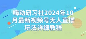 嗨动研习社2024年10月最新视频号无人直播玩法详细教程-第一资源库