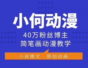 小何动漫简笔画动漫教学，40万粉丝博主课程，可做伙伴计划、分成计划、接广告等-第一资源库