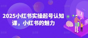 2025小红书实操起号认知课,小红书的魅力-第一资源库