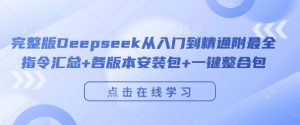 完整版Deepseek从入门到精通附最全指令汇总+各版本安装包+一键整合包-第一资源库